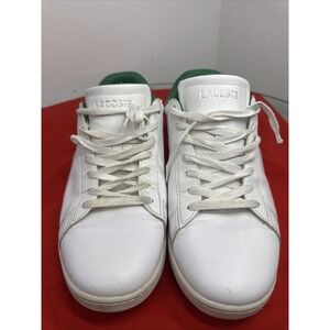 Lacoste Men's Hydez Leather Tennis Shoes White/Green Size 12  Preppy Resort